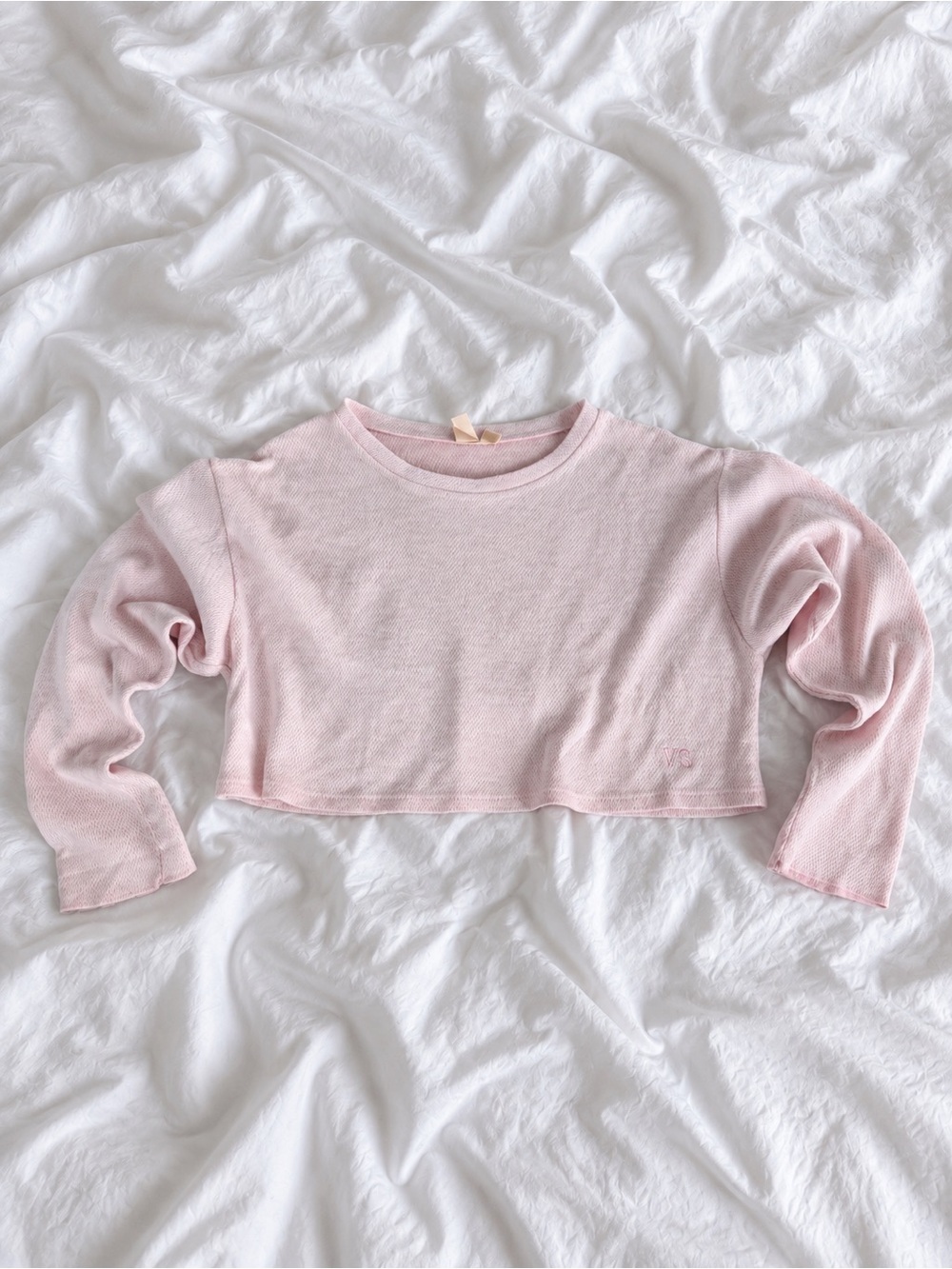 Victoria's Secret Cropped Long Sleeve Top - Pale Pink